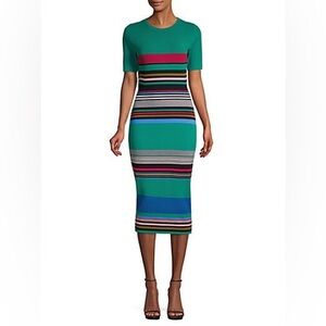 Diane von Furstenberg Striped Sweater Midi Dress